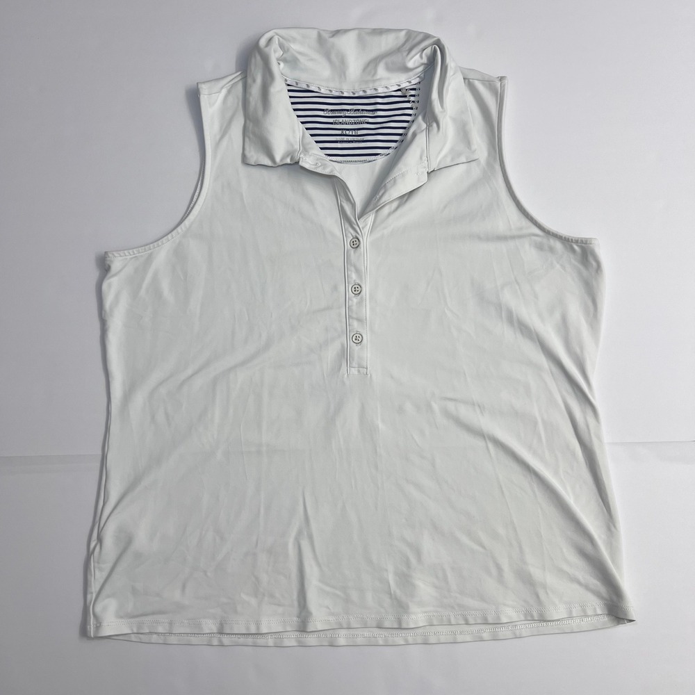 Tommy Bahama Sleeveless Polo XL White IslandZone Golf Tennis Performance Top‎